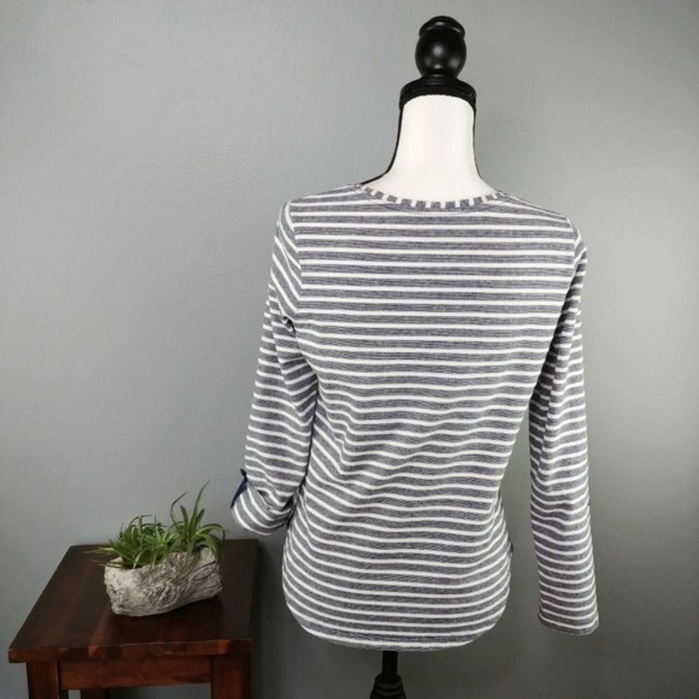 Land's End Navy Striped Sailor Top w/Pocket Sz XS - Picture 5 of 8
